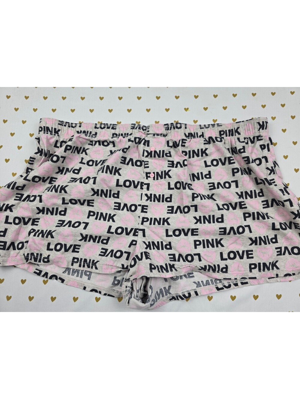 Victorias Secret PINK Love 2XL XXL Sleep Shorts Boxers Pajama Bottoms